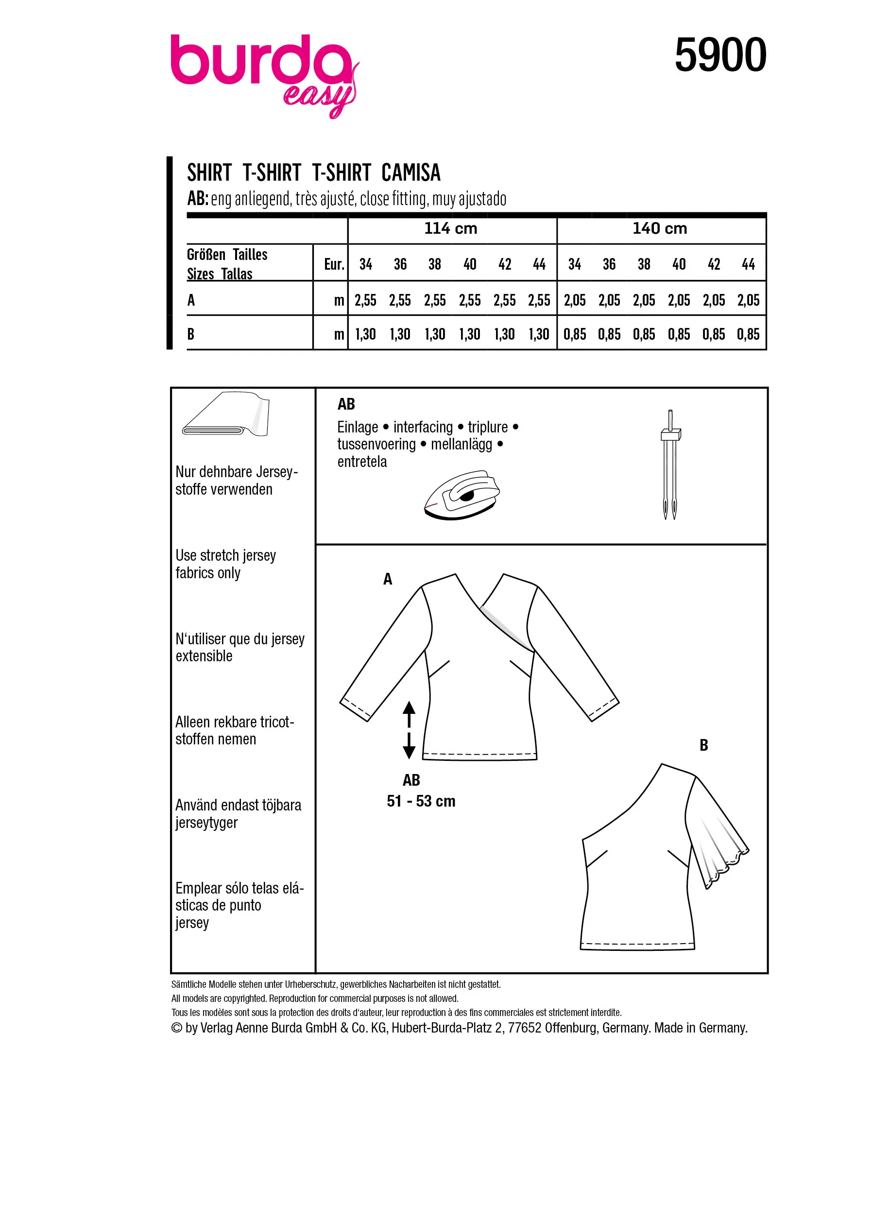 Patron Burda n°5900 : T-shirt - Image 7