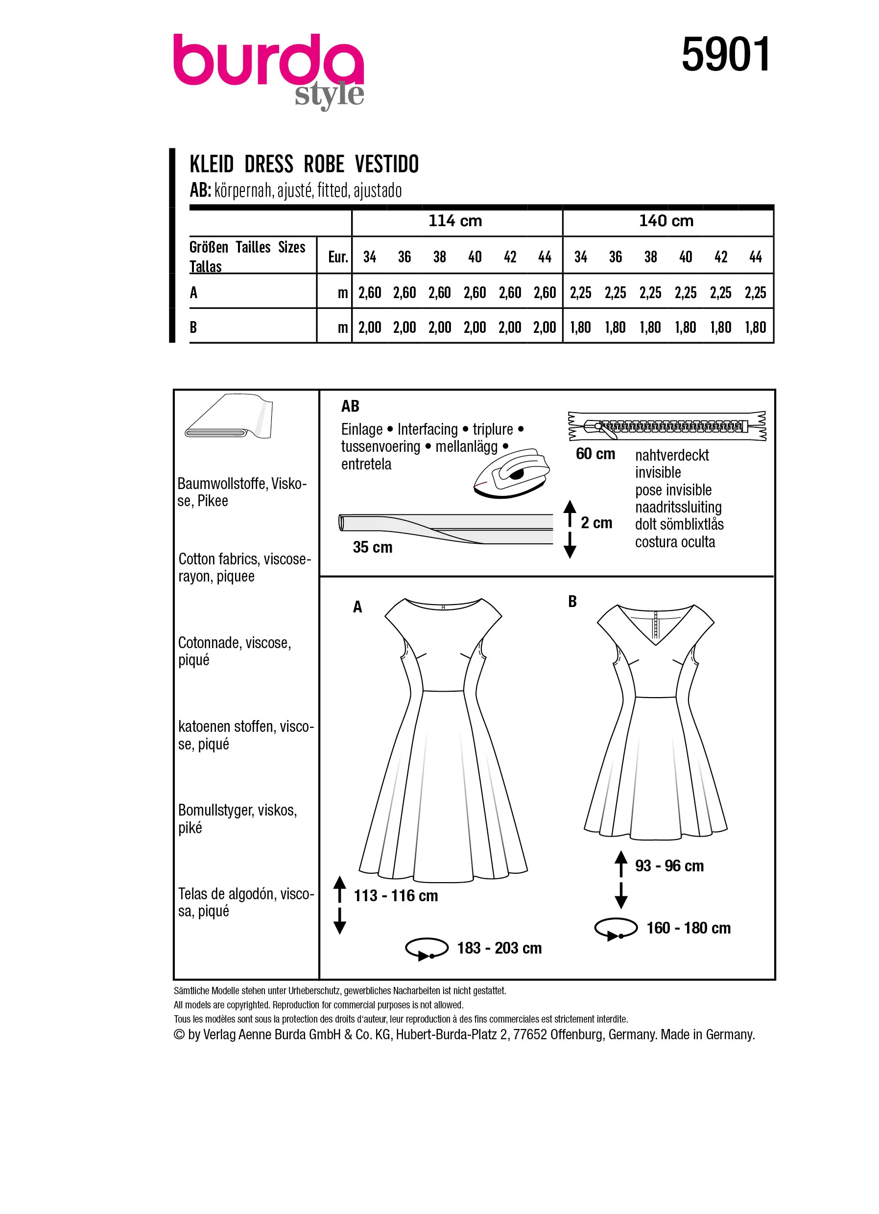 Patron Burda n°5901 : Robe - Image 7