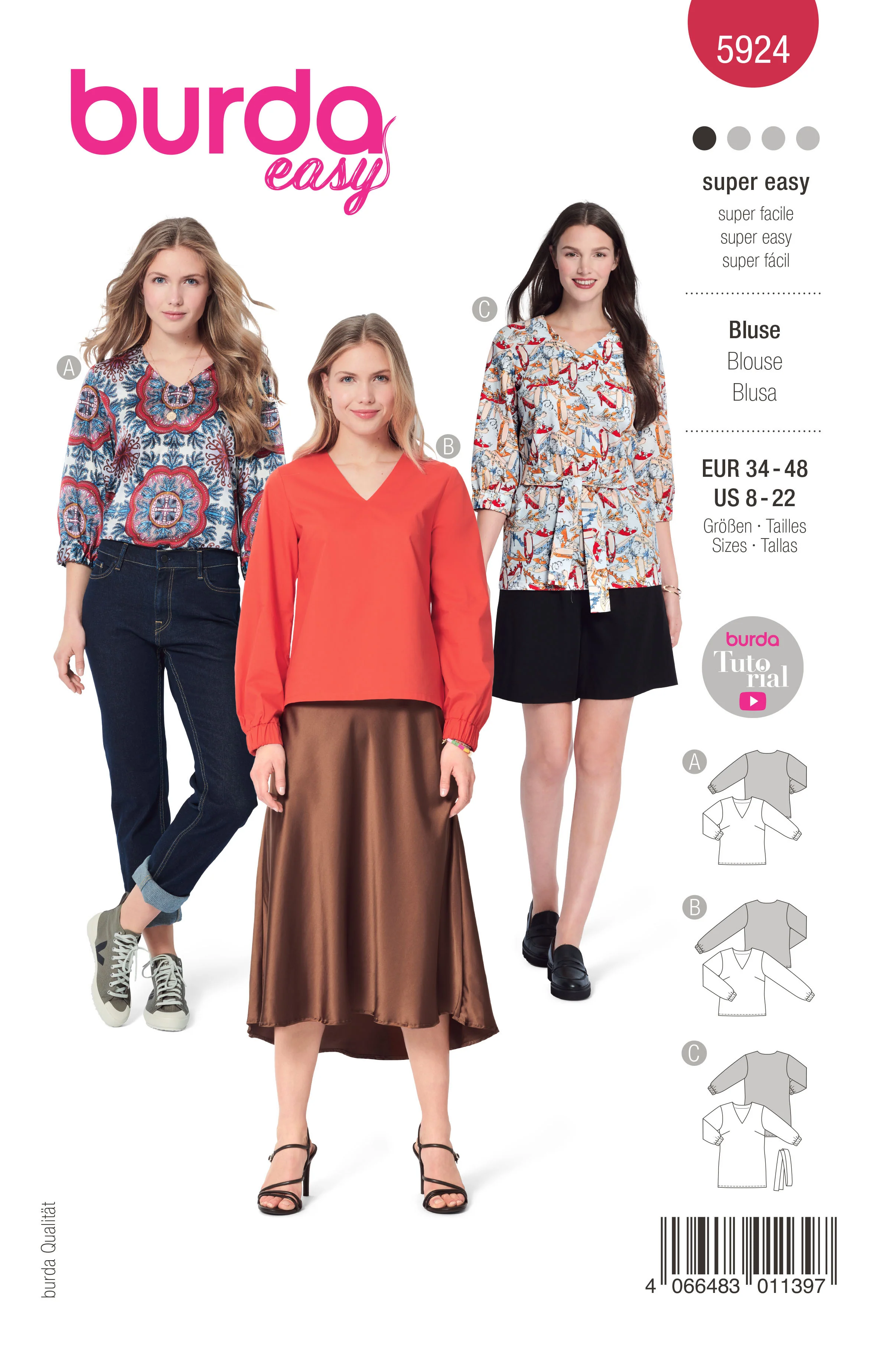 Patron Burda n°5924 : Blouse
