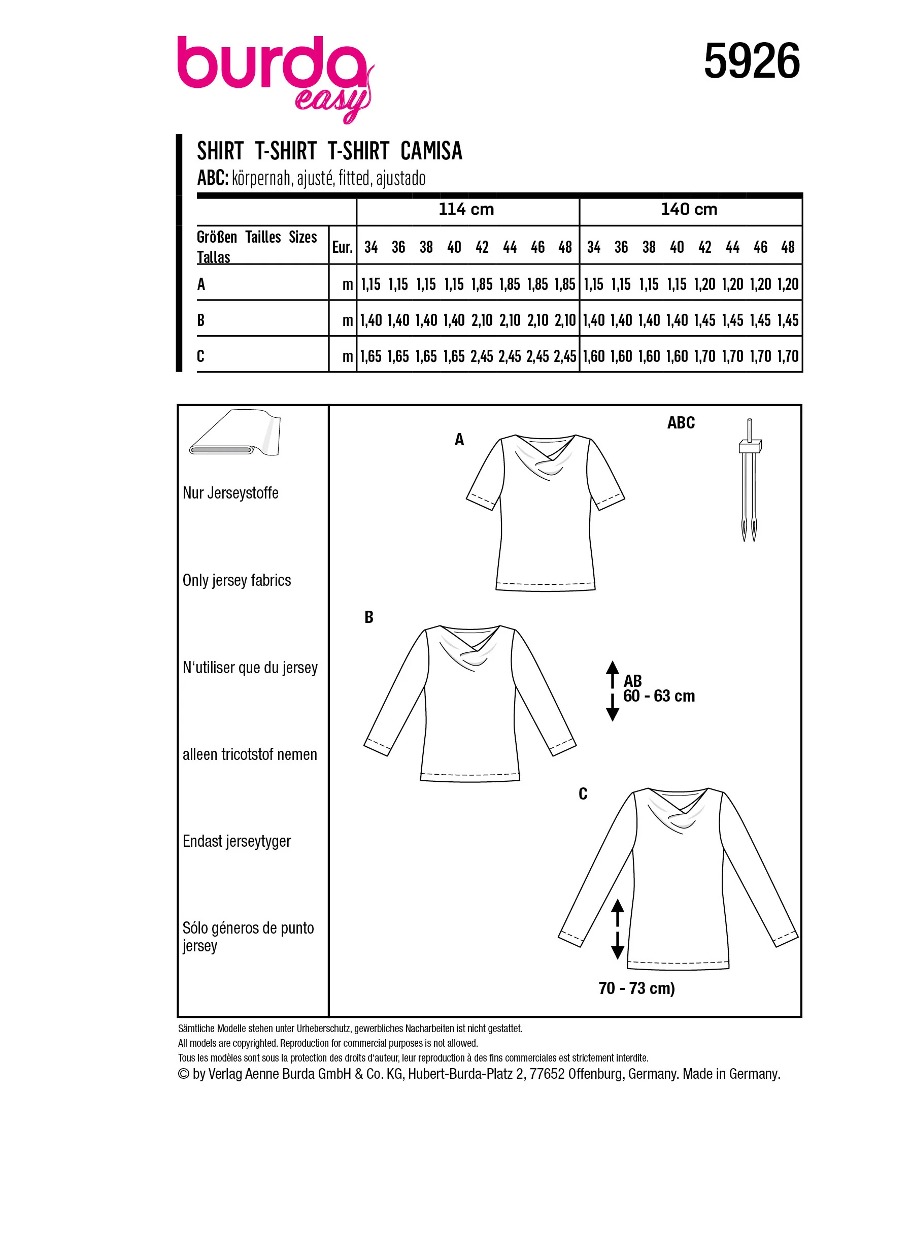 Patron Burda n°5926 : T-shirt - Image 7