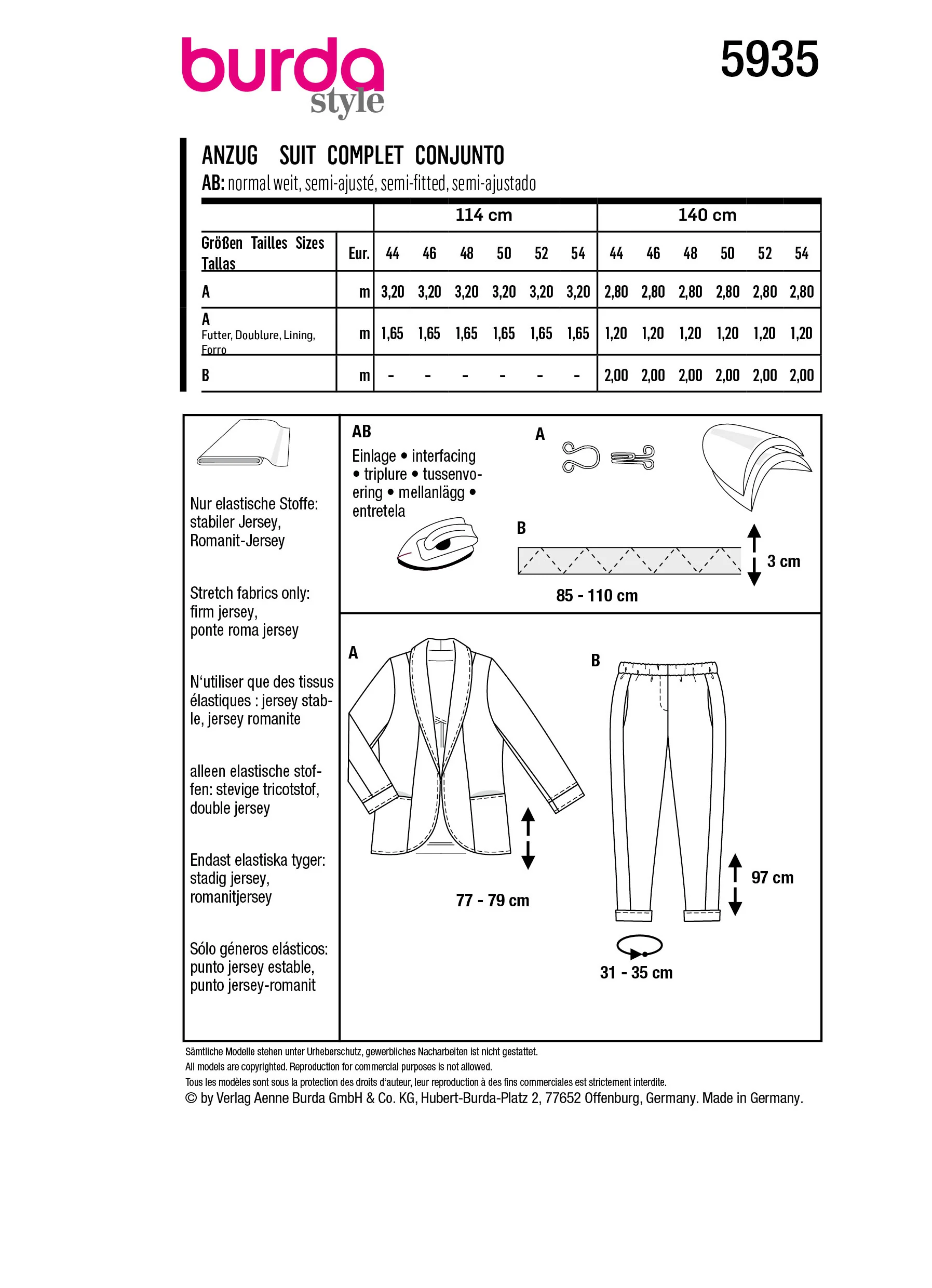 Patron Burda n°5935 : Ensembles - Image 7