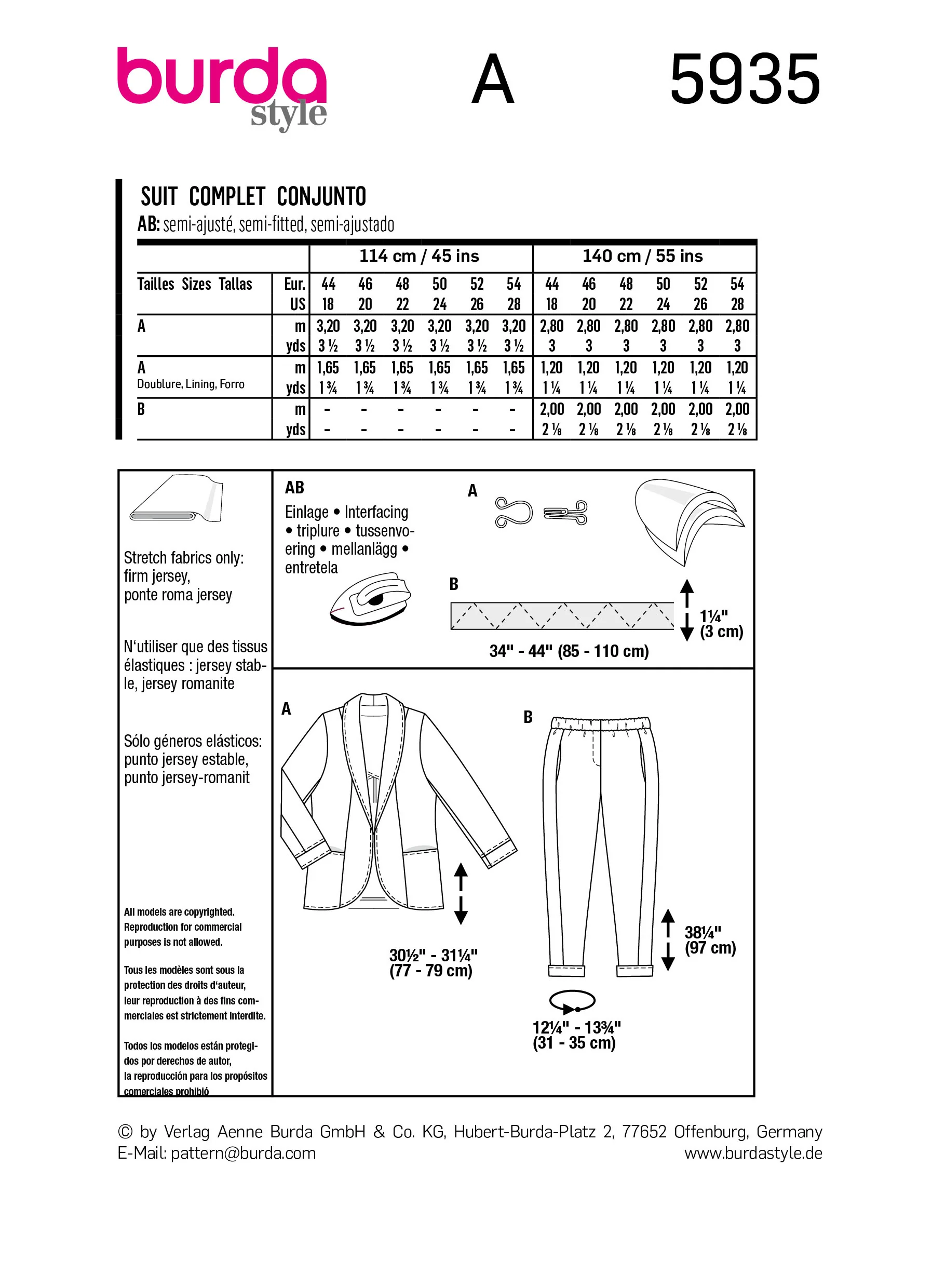 Patron Burda n°5935 : Ensembles - Image 8