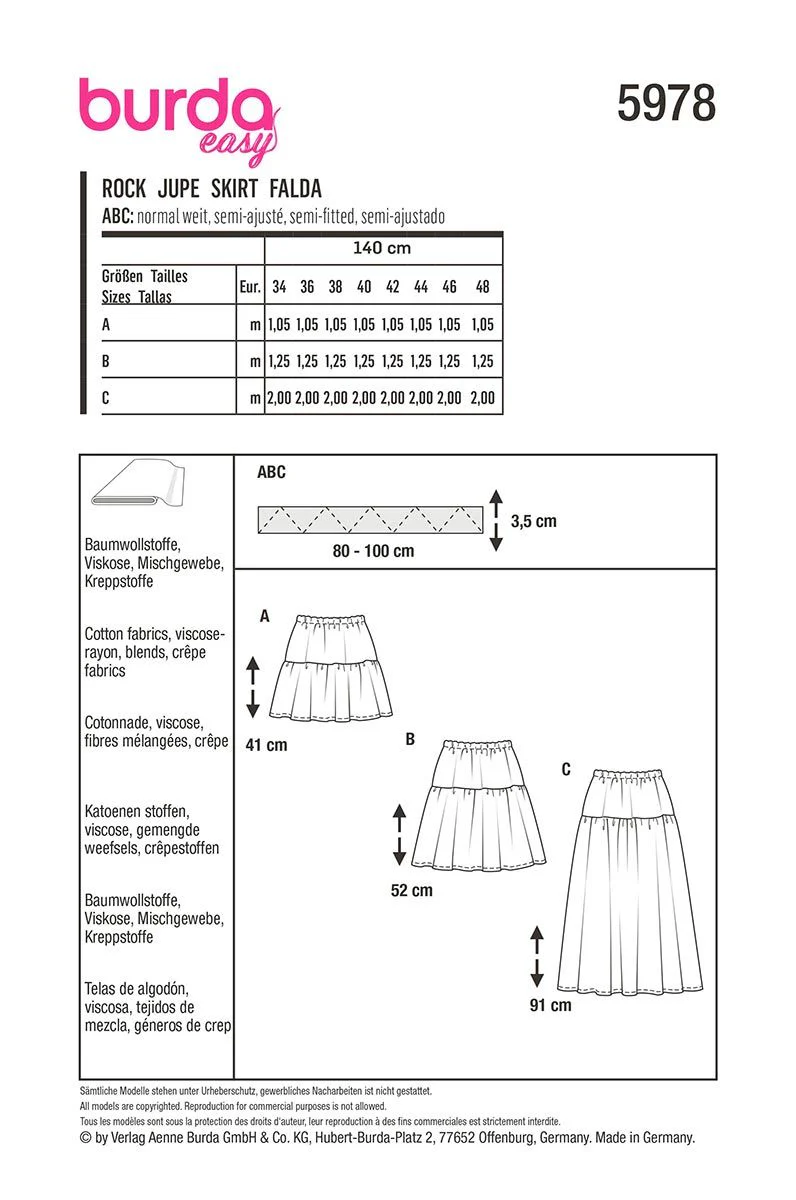 Patron Burda n°5978 : Jupe - Image 2