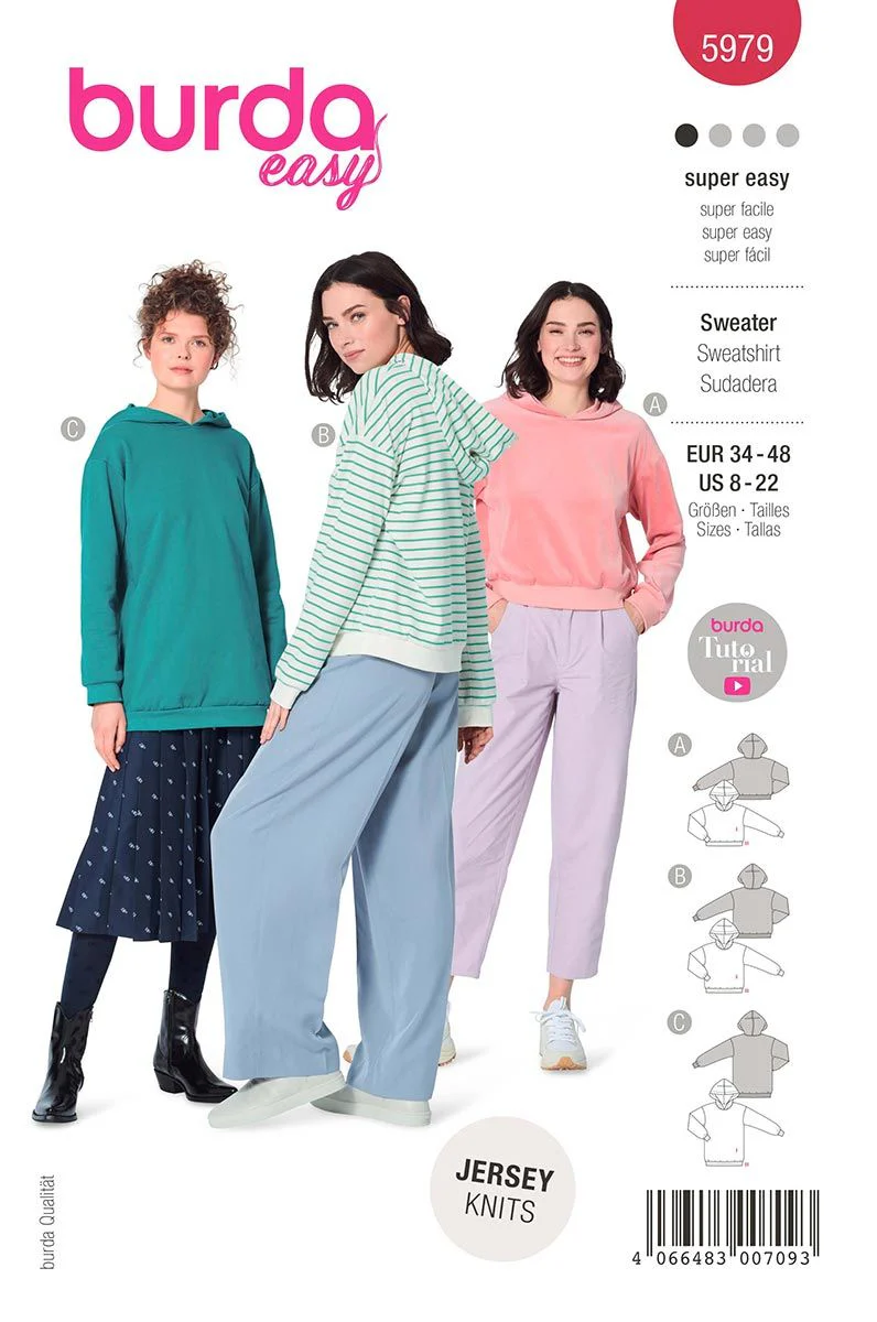 Patron Burda n°5979 : Sweatshirt