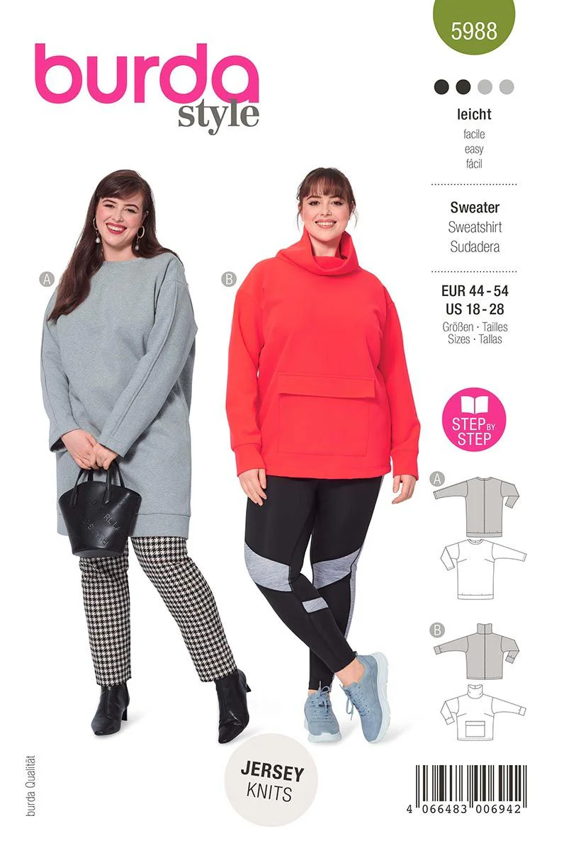 Patron Burda n°5988 : Sweatshirt