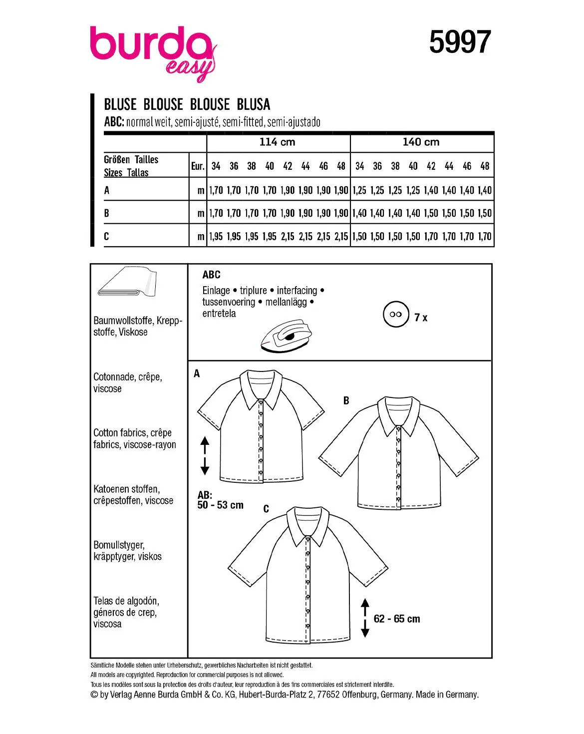 Patron Burda n°5997 : Blouse - Image 4