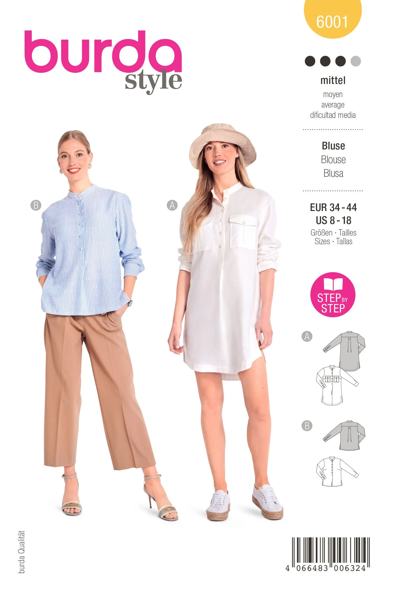 Patron Burda n°6001 : Blouse