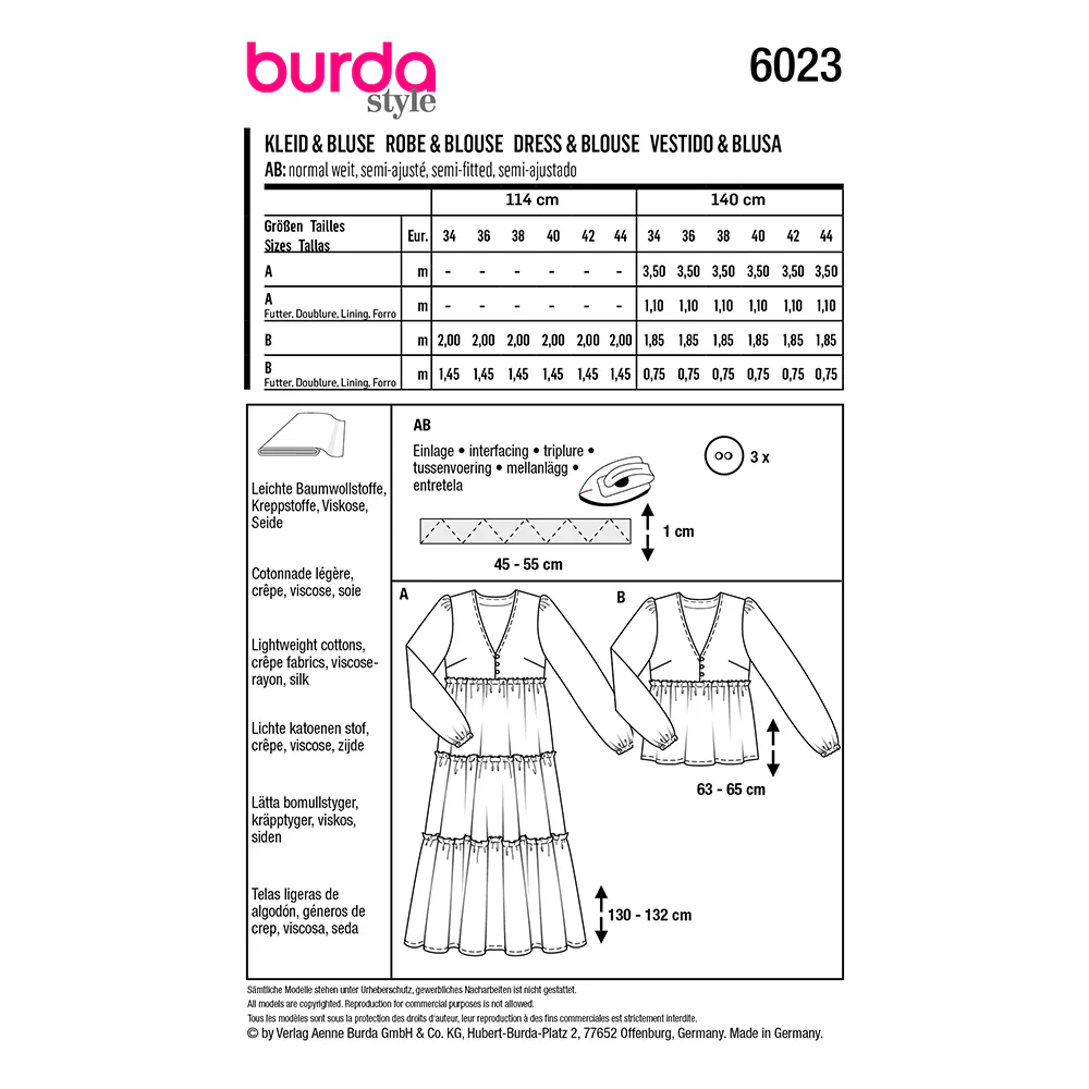 Patron Burda n°6023 : Robe et blouse - Image 9