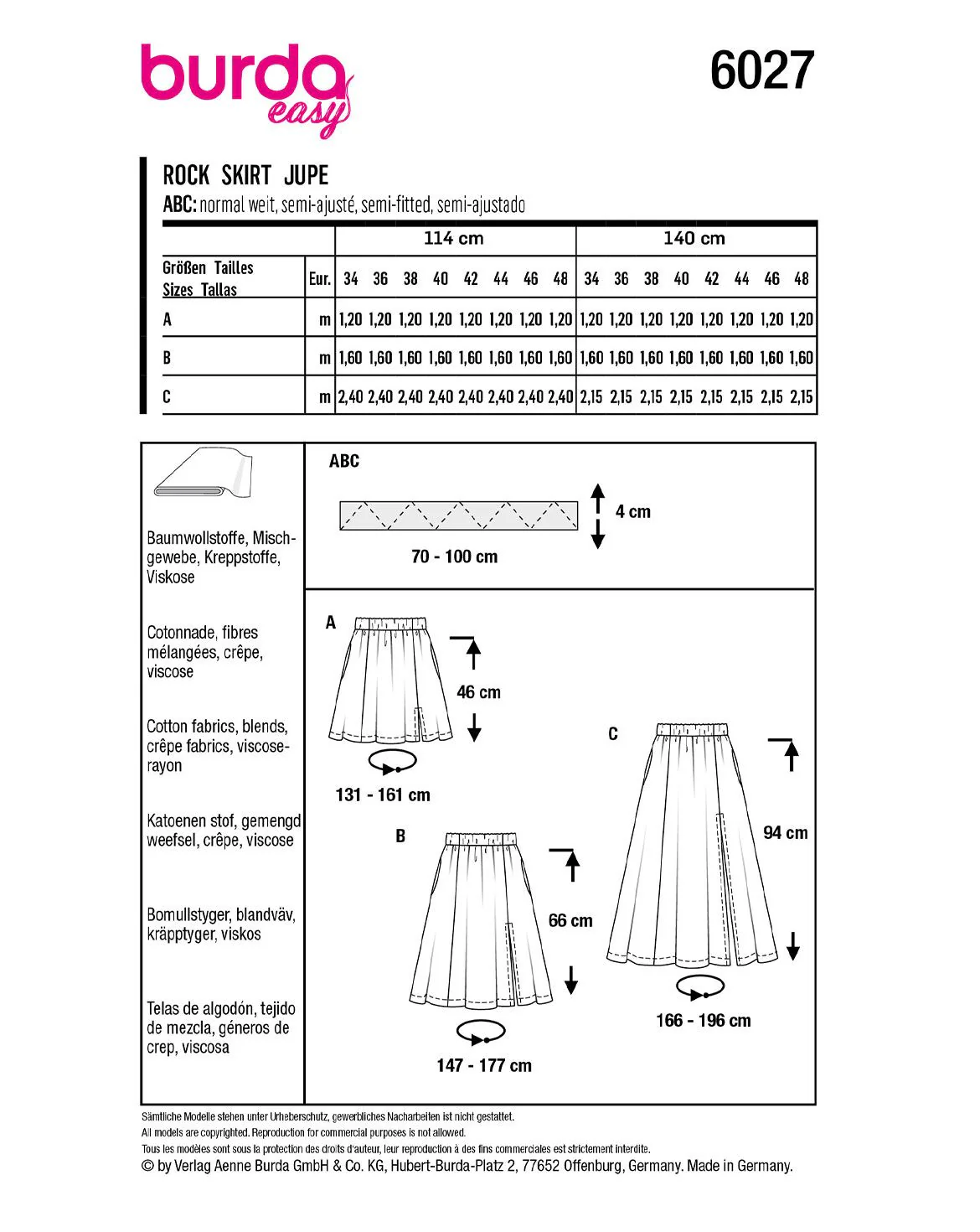 Patron Burda n°6027 : Jupe - Image 5