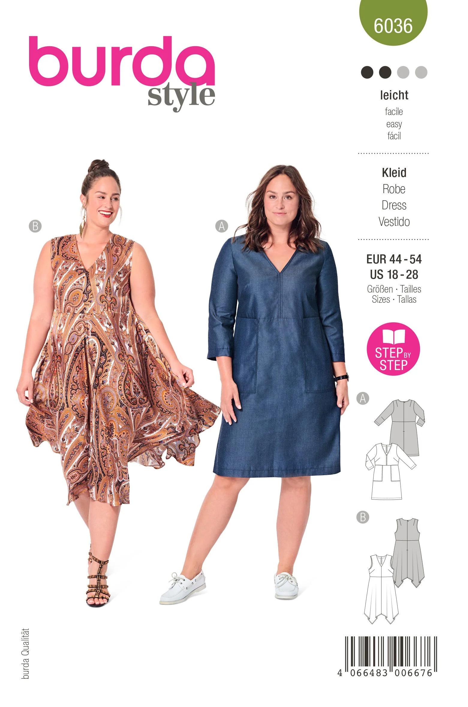 Patron Burda n°6036 : Robe