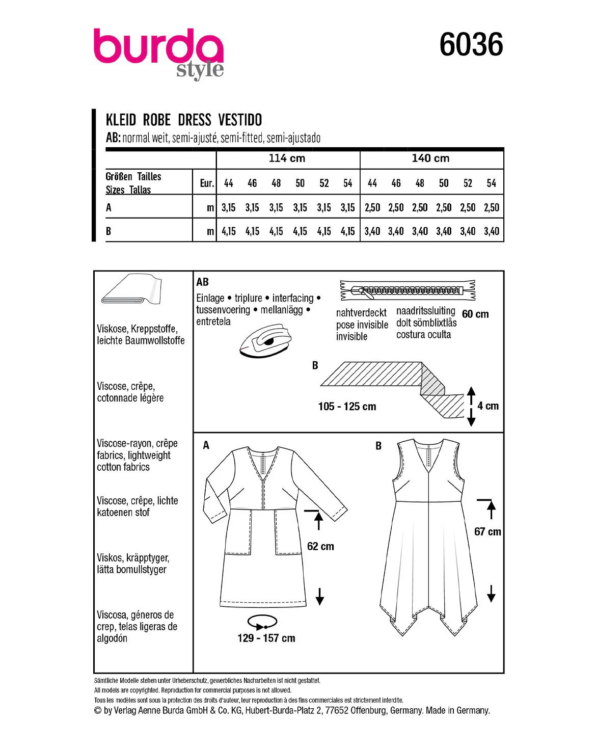 Patron Burda n°6036 : Robe - Image 4