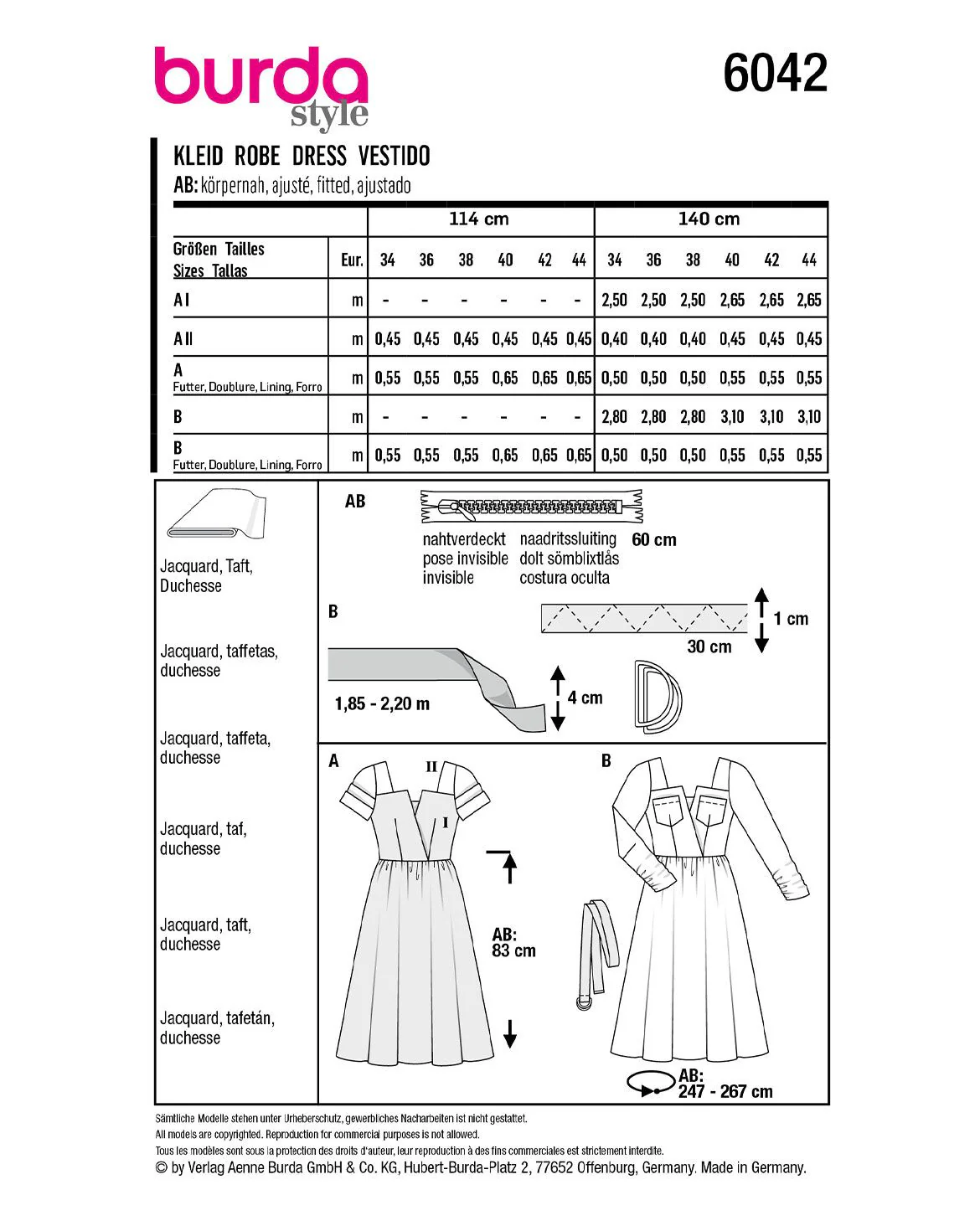 Patron Burda n°6042 : Robe - Image 4