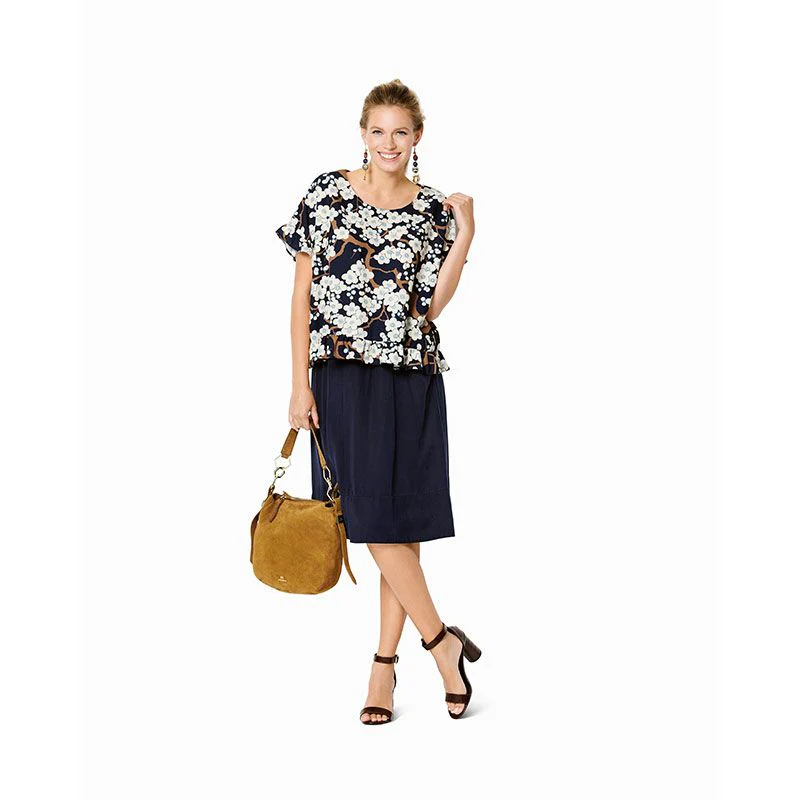Patron Burda n° 6243 : Tee-shirt – encolure ronde – forme carrée – ruchés - Image 8
