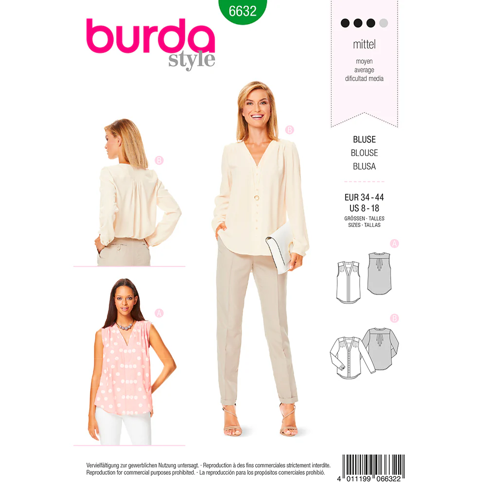 Patron Burda n°6632 : Blouse