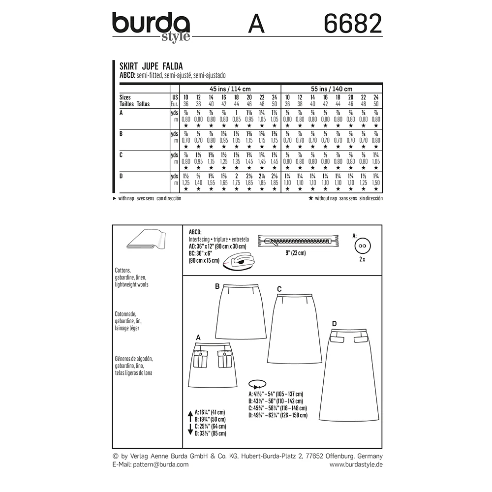 Patron Burda n°6682 : Jupe - Image 7
