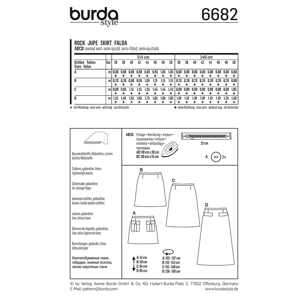 Patron Burda n°6682 : Jupe - Image 8