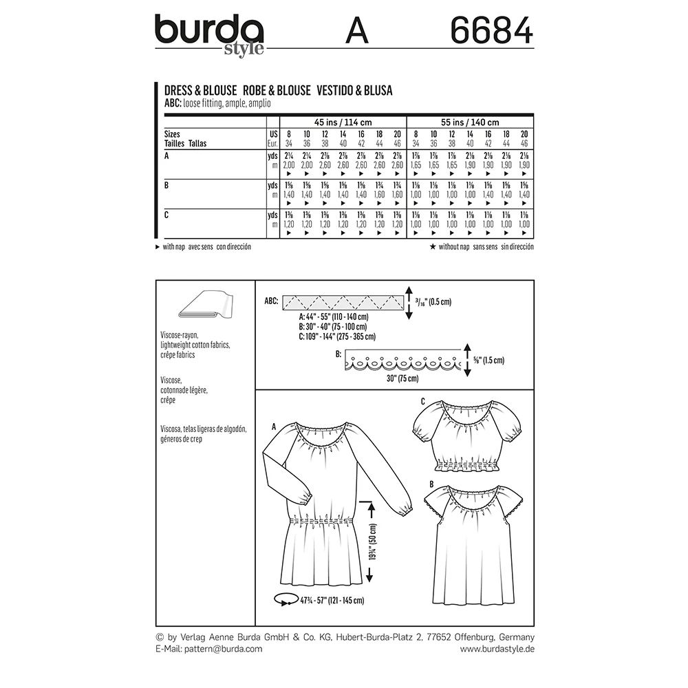 Patron Burda n°6684 : Robe & blouse - Image 6