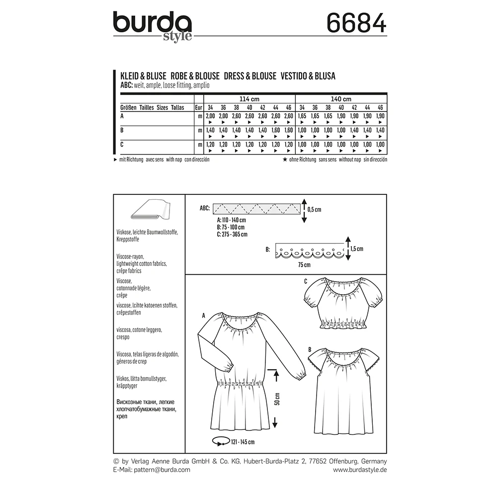 Patron Burda n°6684 : Robe & blouse - Image 7