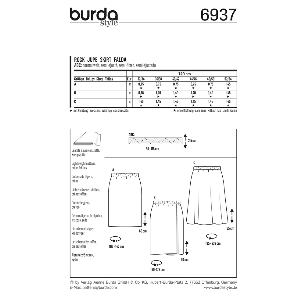 Patron Burda n°6937 : Jupe - Image 7