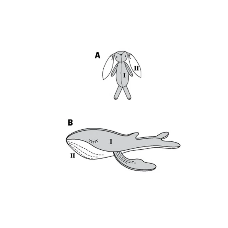 Patron Burda n°6044 : Animal en peluche, Lapin et Baleine - Image 9