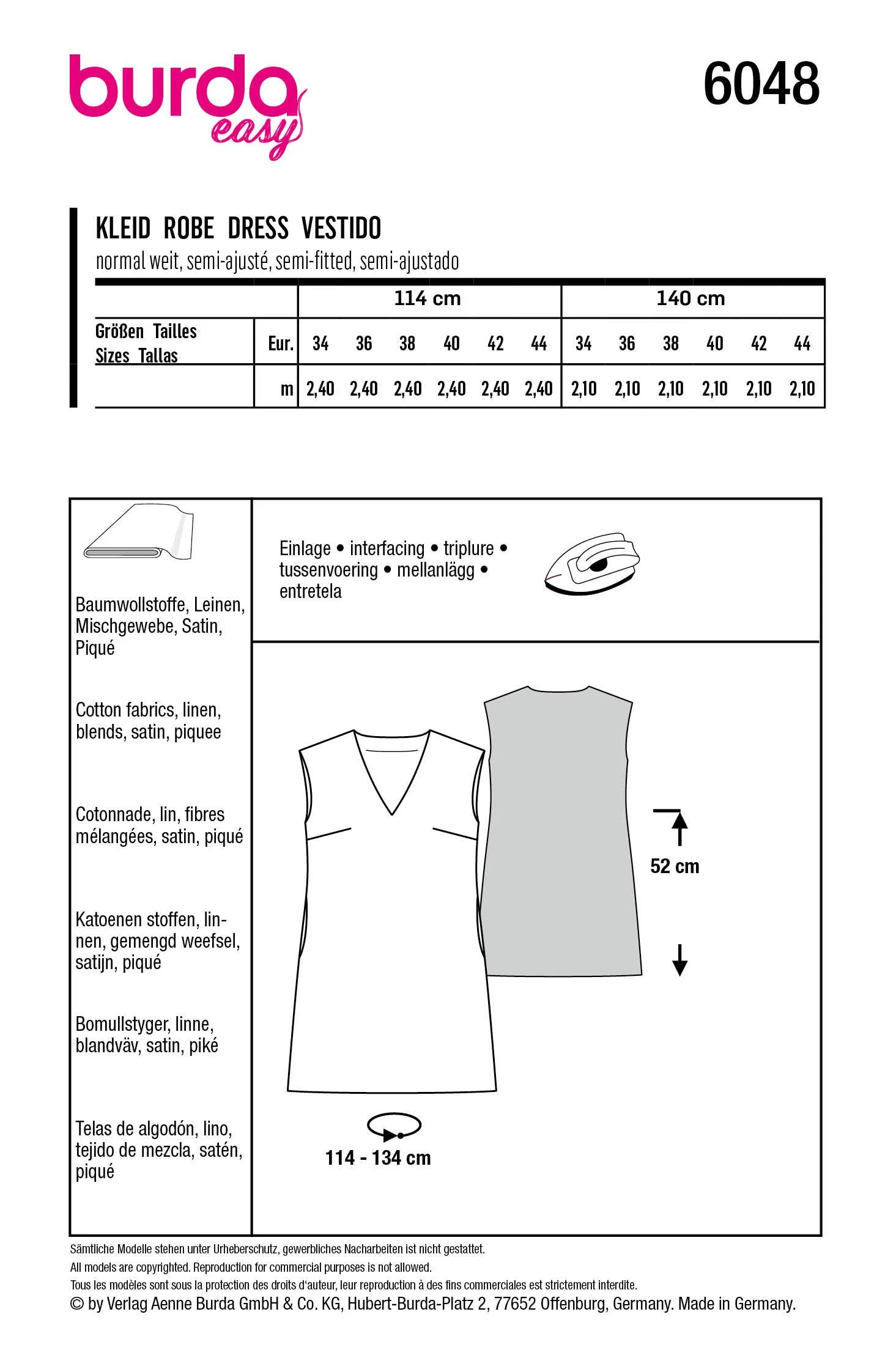 Patron Burda n°6048: Robe - Image 4