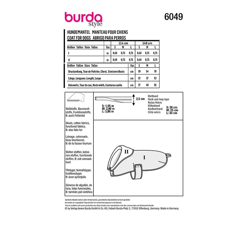 Patron Burda n°6049 : Manteau pour chien - Image 3