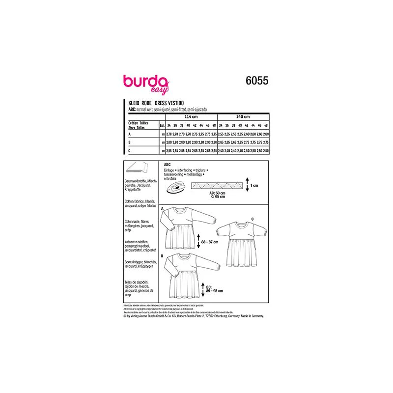 Patron Burda n°6055: Robe - Image 3