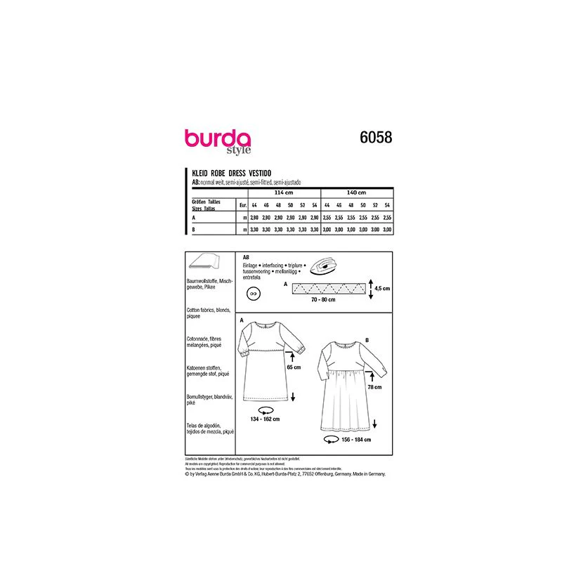 Patron Burda n°6058 : Robe - Image 2