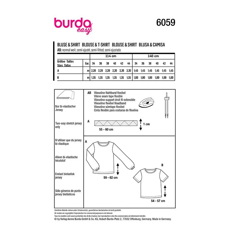 Patron Burda n°6059 : Blouse & T-shirt - Image 8