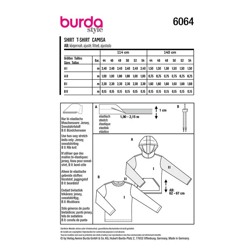Patron Burda n°6064 : T-shirt Homme - Image 6