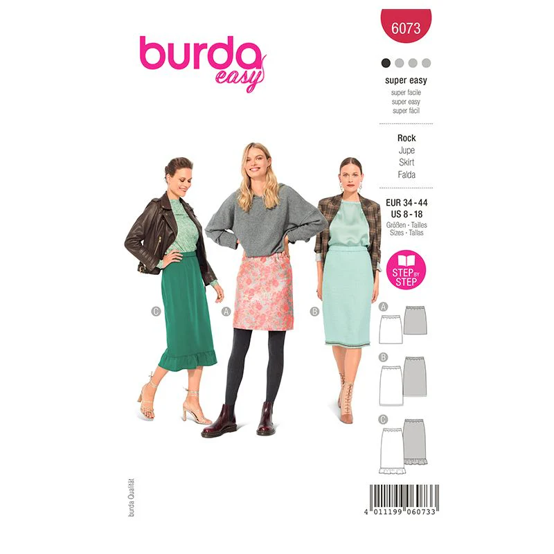 Patron Burda n°6073: Jupe