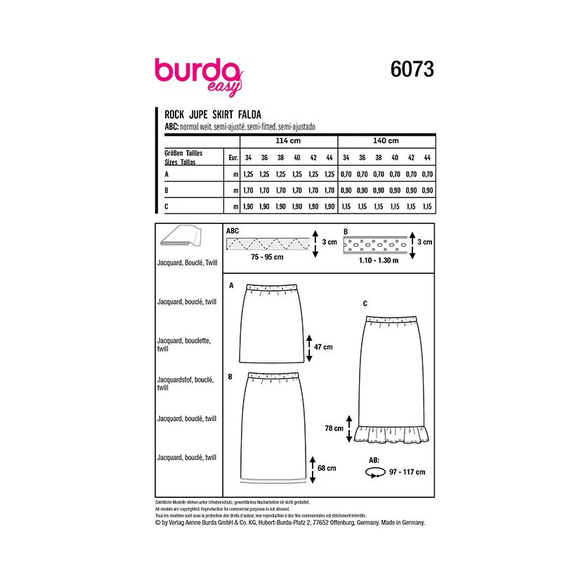 Patron Burda n°6073: Jupe - Image 11