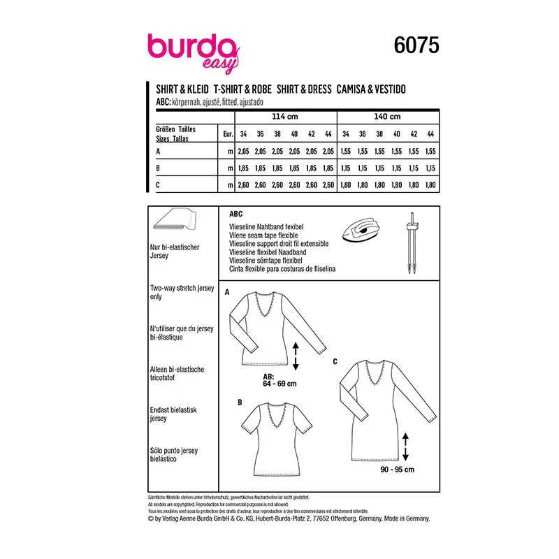 Patron Burda n°6075: T-shirt et robe - Image 14