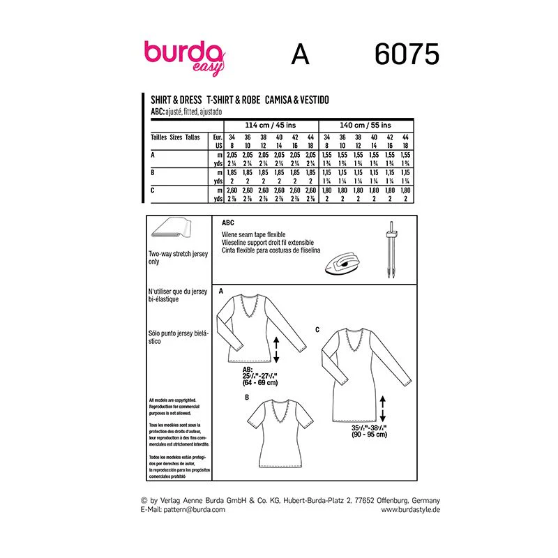 Patron Burda n°6075: T-shirt et robe - Image 4