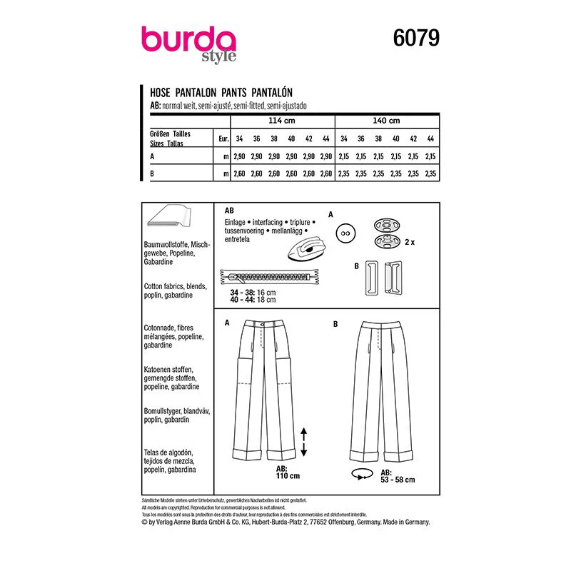 Patron Burda n°6079: Pantalon - Image 7