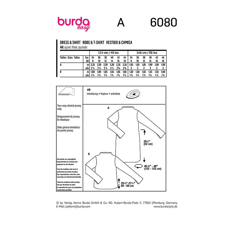 Patron Burda n°6080 : Robe et T-shirt - Image 3