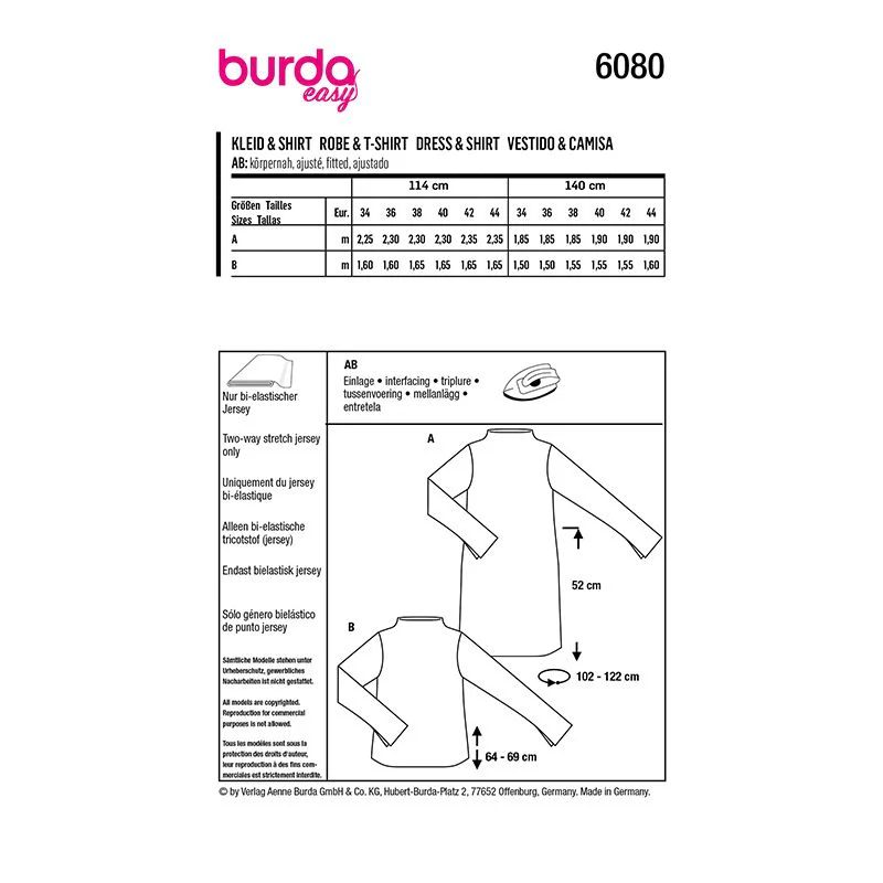 Patron Burda n°6080 : Robe et T-shirt - Image 7
