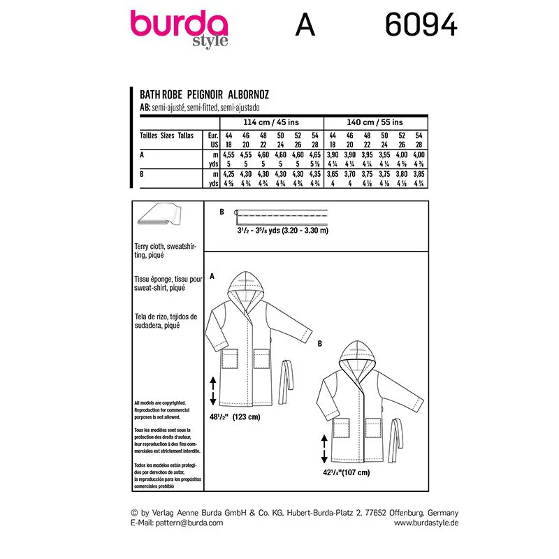 Patron Burda n°6094: Peignoir - Image 8