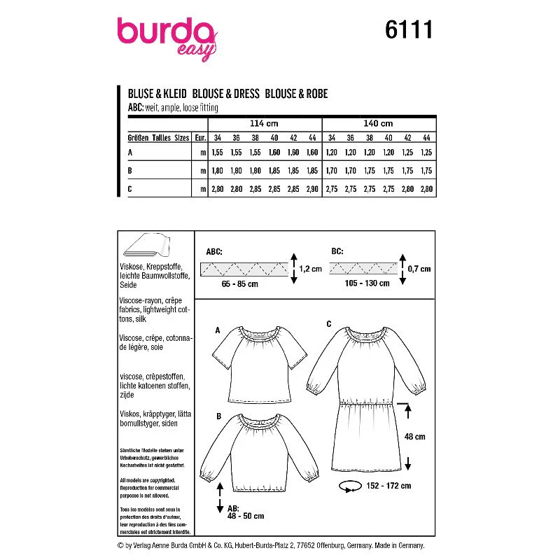Patron Burda n°6111: Blouse & Robe - Image 9
