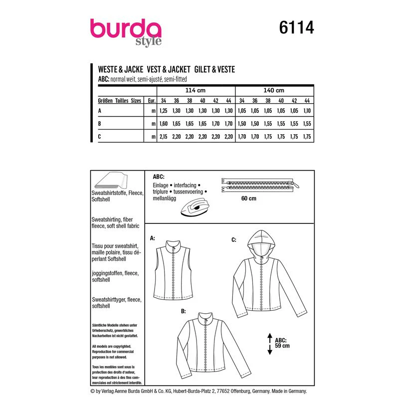 Patron Burda n°6114: Patron gilet et veste - Image 9