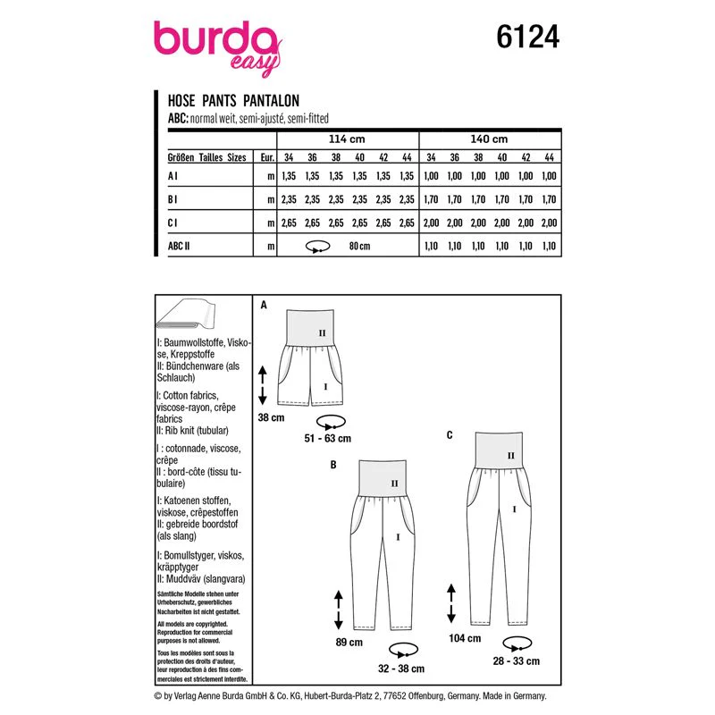 Patron Burda n°6124 : Pantalon - Image 7