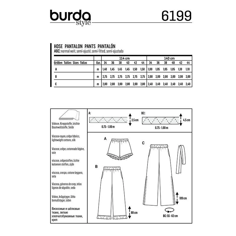 Patron Burda n°6199 : Pantalon à coulisse - Image 6