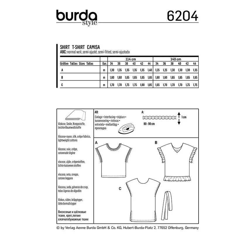 Patron Burda n°6204 : T-shirt façon blouse - Image 11