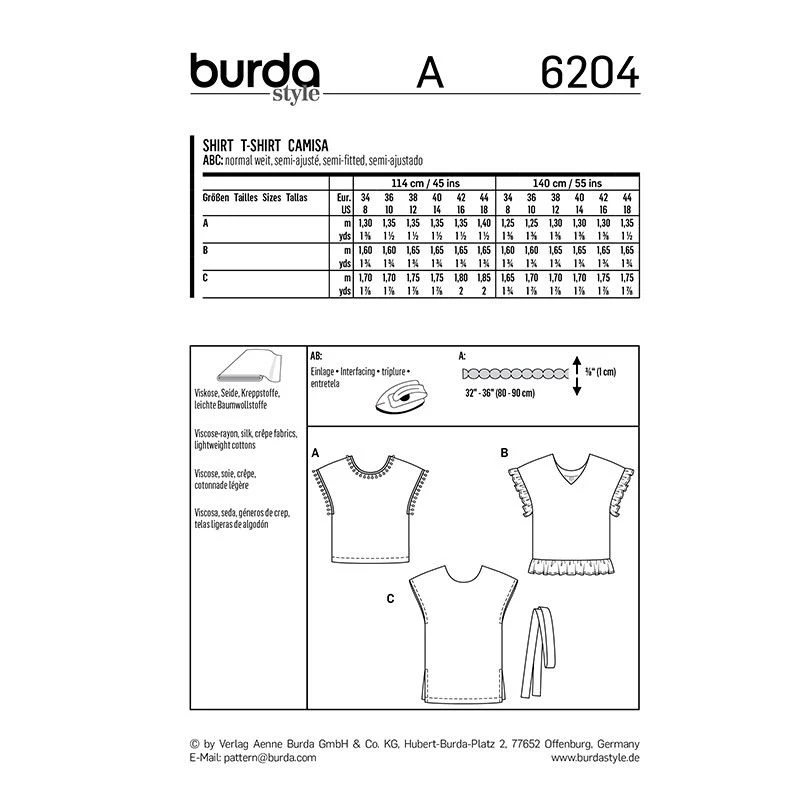 Patron Burda n°6204 : T-shirt façon blouse - Image 12