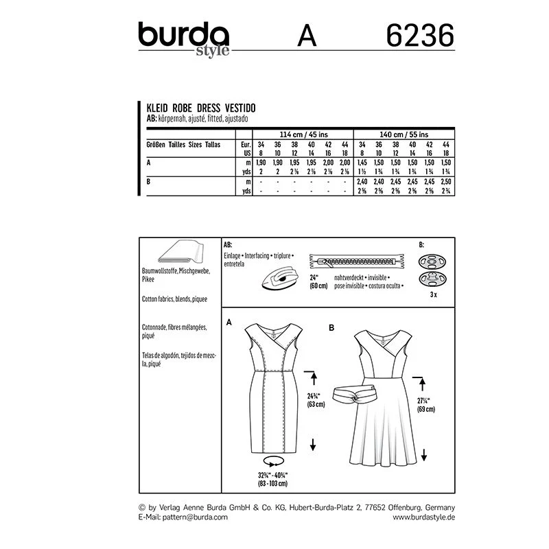 Patron Burda n°6236: Robe à effet croisé - Image 6