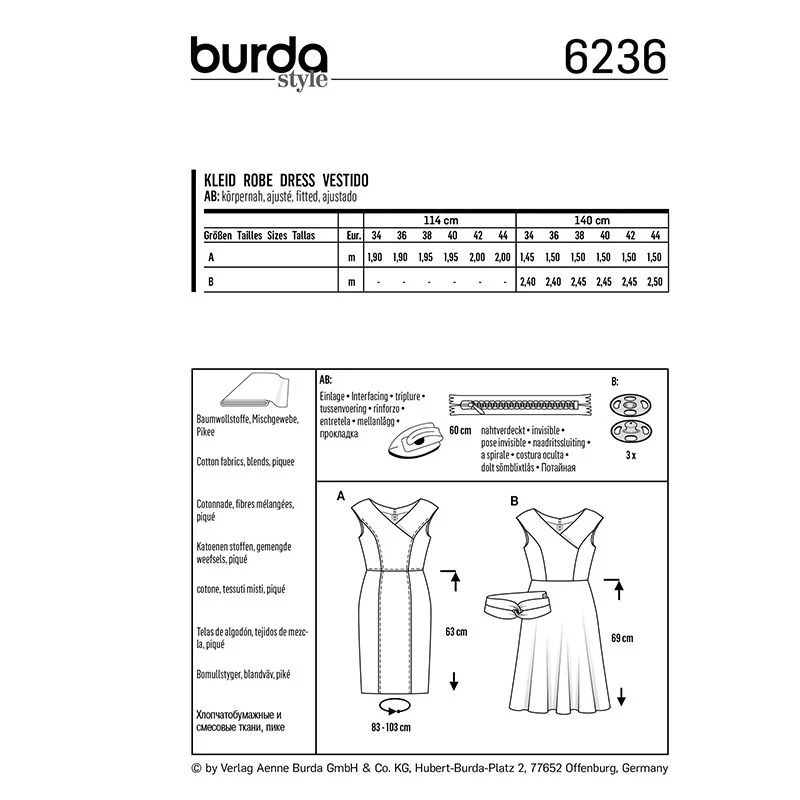 Patron Burda n°6236: Robe à effet croisé - Image 7