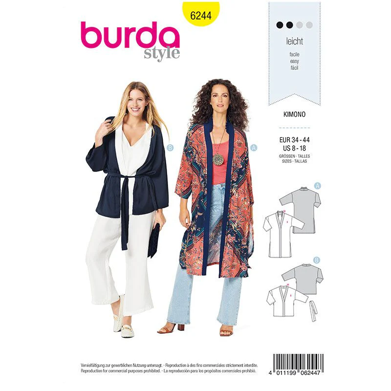 Patron Burda n°6244 : Kimono