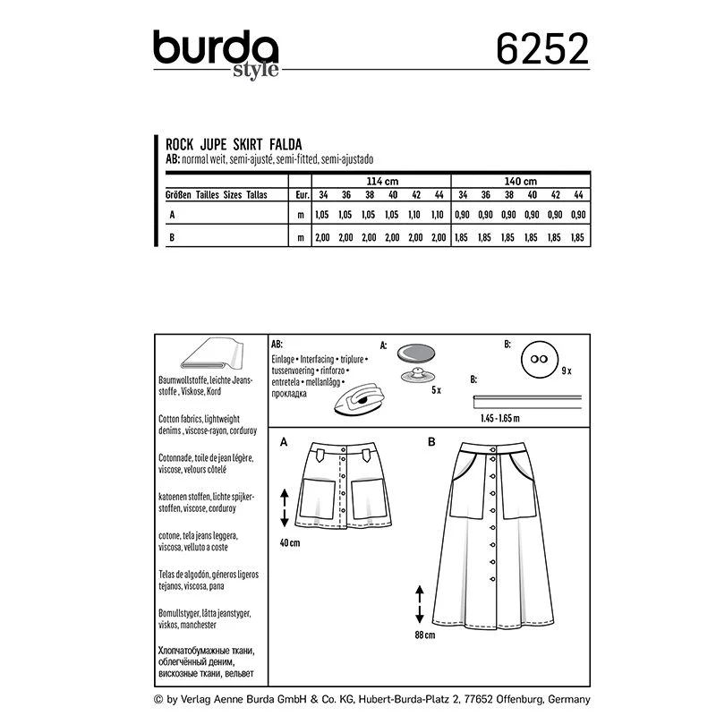 Patron Burda n°6252 Jupe - Image 7