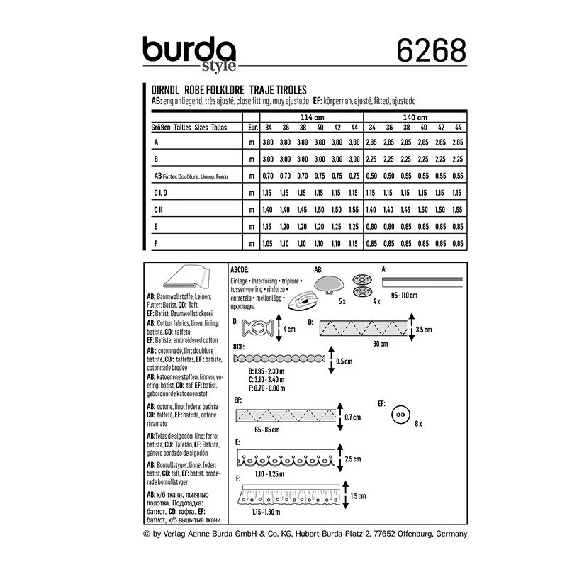 Patron Burda n°6268 Robe folkore - Image 9