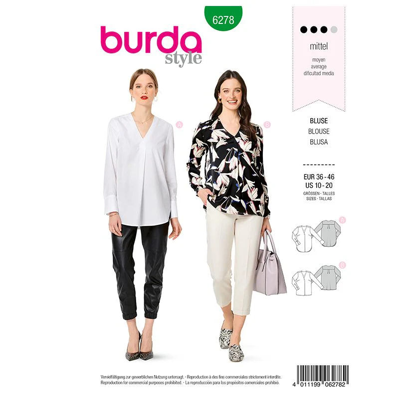 Patron Burda n°6278 Blouse